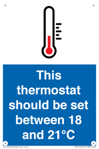 This thermostat should be set between 18 and 21°C